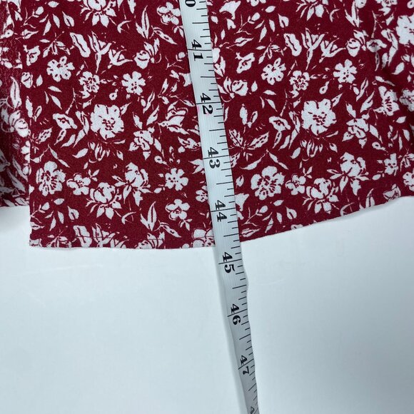 Abercrombie & Fitch Floral Orange Button Up Tie Waist Midi Dress Sz XST Coquette - Picture 10 of 12